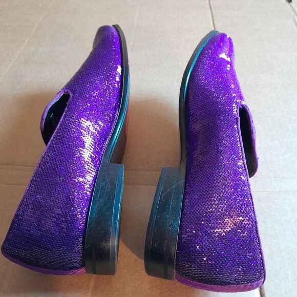 After Midnite 6865 Men\'s Designer Loafer Dress Shoes Purple Sequin Size 12 main image 6